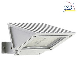 Outdoor LED Flchenstrahler Typ Nr. 2411, IP54, 32W 3000K 3200lm, schwenkbar, dimmbar, Alu-Guss / Borosilikatglas, Silber matt