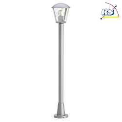 Path light Type No. 4154, IP54, height 117.5cm, E27 QA55 max. 57W, aluminum / plastic clear, silver