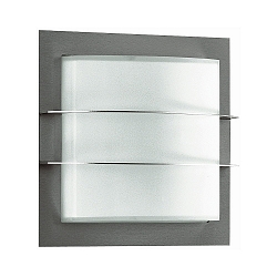 Outdoor Wall and Ceiling luminaire Type No. 6191, arched, 26 x 26cm, IP44, E27 QA55 max. 57W, stainless steel matt