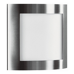 Outdoor Wall and Ceiling luminaire Type No. 6193, half round, IP44, E27 QA55 max. 57W, stainless steel matt / opal glass