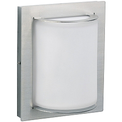 Outdoor Wand- und Deckenleuchte Typ Nr. 6280, IP44, 16.5 x 20.5cm, E27 QA55 max. 57W, Edelstahl / Opalglas