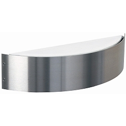 LED Auenwandleuchte Typ Nr. 6343, 2-seitig, IP44, halbrund, 41.5cm, 2x 9.6W 3000K 720lm, Edelstahl / Opalglas