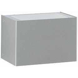 LED Auenwandleuchte Typ Nr. 6364, 2-seitig, eckig, IP44, 15cm, 2x 5.8W 3000K 430lm, Edelstahl / Opalglas