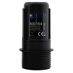 E27 socket CASAMBI KEYHOLE / PARTLY THREADED SHELL Bluetooth controllable, analogue trailing edge dimming output, black