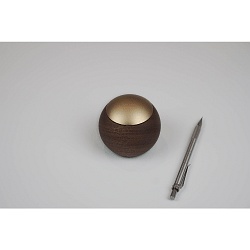 Tlcommande CASAMBI LEPUK EVOLUTION rond, avec capteur, 4 canaux, avec batterie, avec clairage, or, bois fonc