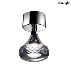 LED Decken-Aufbauleuchte PL FAIRY LED, 7.4W 2700K 565lm, IP20, Chrom, Glas grau