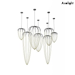 LED Pendelleuchte ALYSOID 51 G, 20W 2700K 1800lm, IP20, Rosette anthrazit, Kette Messing