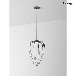 LED Pendelleuchte ALYSOID 34, 20W 2700K 1800lm, IP20, Rosette anthrazit, Kette Nickel / schwarz poliert