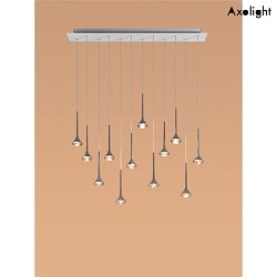 LED pendant luminaire SP FAIRY 1, 12flg., 6.4W, 2700K, 565lm, IP20, chrome, grey glass