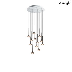 LED pendant luminaire SP FAIRY 2, 12flg., 6.4W, 2700K, 565lm, IP20, chrome, amber glass