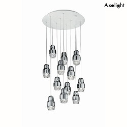 Pendant luminaire SP FEDORA 12, 12-flame, GU10, IP20, crystal glass, chrome