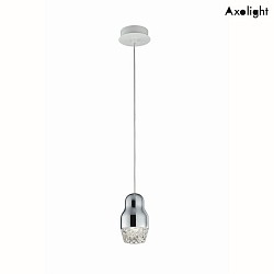 Pendant luminaire SP FEDORA 1, GU10, IP20, crystal glass, chrome