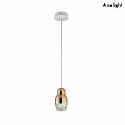 Pendant luminaire SP FEDORA 1, GU10, IP20, crystal glass, rose gold