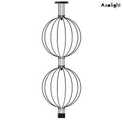 LED pendant luminaire SP LIAISON G 8, 2 levels, 8x 7.5W, 2700K, 5368lm, IP20, black