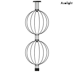 Luminaire  suspension SP LIAISON G 8 8 flammes, 2 voies IP20, noir  gradable