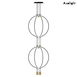 LED pendant luminaire SP LIAISON M 4, 2 levels, 4x 7.5W, 2700K, 2684lm, IP20, black / matt gold