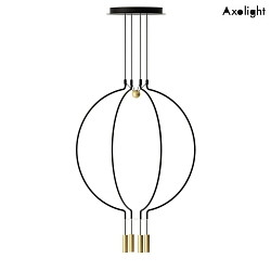 LED pendant luminaire SP LIAISON M 4, 4x 7.5W, 2700K, 2684lm, IP20, black / matt gold