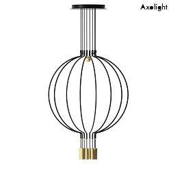 LED pendant luminaire SP LIAISON M 8, 8x 7.5W, 2700K, 5368lm, IP20, black / matt gold