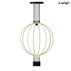 LED pendant luminaire SP LIAISON M 8, 8x 7.5W, 2700K, 5368lm, IP20, matt gold / black