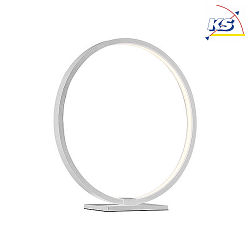 Dekorative LED Tischleuchte Ringform,  25cm, 6.5W 3000K 430lm 300, Aluminium, Wei