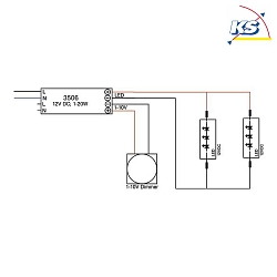 LED power supply unit 0-20W, 12V DC, IP20, 1-10V dimmable