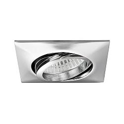 NV-Einbaustrahler BREENA-S, IP20, eckig, 8.3cm, 12V AC, GX5.3 max. 13W, schwenkbar, Zink-Guss, Chrom glänzend