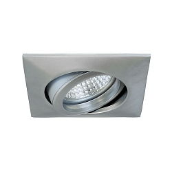 NV-Einbaustrahler BREENA-S, IP20, eckig, 8.3cm, 12V AC, GX5.3 max. 13W, schwenkbar, Zink-Guss, Chrom matt