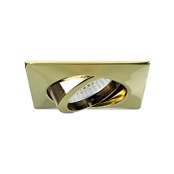 NV-Einbaustrahler BREENA-S, IP20, eckig, 8.3cm, 12V AC, GX5.3 max. 13W, schwenkbar, Zink-Guss, Gold glänzend