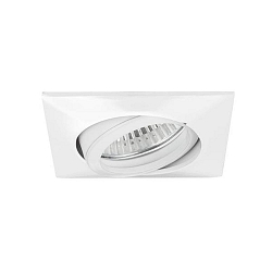 NV-Einbaustrahler BREENA-S, IP20, eckig, 8.3cm, 12V AC, GX5.3 max. 13W, schwenkbar, Zink-Guss, strukturweiß