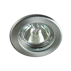 Recessed LV downlight, IP20, 12V AC, round, GX5.3 max. 50W, fixed, matt chrome