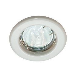 Recessed LV downlight, IP20, 12V AC, round, GX5.3 max. 50W, fixed, white