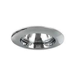 Recessed LV downlight, IP20, 12V AC, round, GX5.3 max. 50W, fixed, chrome