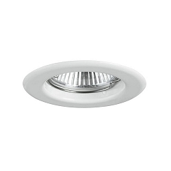 Recessed LV downlight, IP20, 12V AC, round, GX5.3 max. 50W, fixed, white