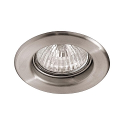 Recessed LV downlight, IP20, 12V AC, round, GX5.3 max. 50W, fixed, stainless steel