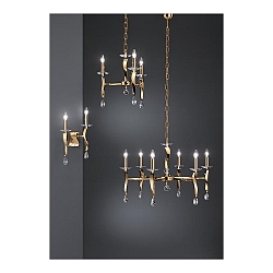 Wall luminaire GIRATA, 2 flames, 2x E14 max. 40W, gold