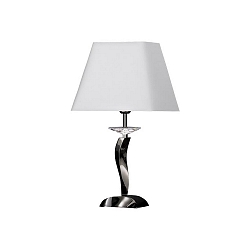 Lampe de table GIRATA E27 IP20, chrome, blanche gradable