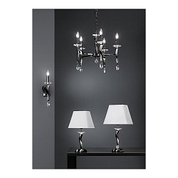 Lampe de table GIRATA E27 IP20, blanche, chrome noir gradable