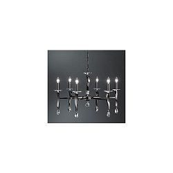 Luci a sospesione GIRATA 6-Lampadine E14 IP20, cromo nero dimmerabile