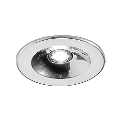 Recessed LED light point, IP20,  3cm, Plug&Play, 350mA, 1W 3000K 40lm 100, excl. driver, chrome