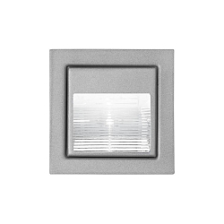 LED Wandeinbauleuchte, Plug&Play, IP20, 8.3x8.3cm, mit Struktur-Reflektor, 350mA, 1.2W 3000K 40lm, Alu matt / klar