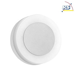 Outdoor LED Wandleuchte, IP54, rund, mit 2 wechselbaren Frontplatten, 230V, 9W 3000K 665lm, Strukturwei
