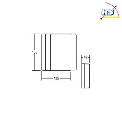 Outdoor LED Wandleuchte, IP54, eckig, mit 2 wechselbarer Frontplatten, 230V, 9W 3000K 665lm, Strukturwei / opal