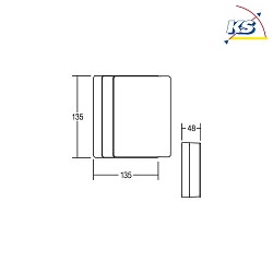 Outdoor LED wall luminaire, IP54, square, with 2 exchangeable front panels, 230V, 9W 3000K 665lm, structured white / opal