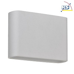 Outdoor LED wall luminaire, IP54, 11 x 9cm, direct / indirect, 230V, 2x3.6W 3000K 2x180lm 120, alu / acrylic, white