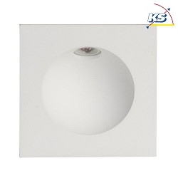 Outdoor LED Wandeinbauleuchte, IP54, Indirekt von oben, Plug&Play 700mA, 2W 3000K, Strukturwei, eckig, 8x8cm, Reflektor rund