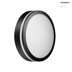 Applique da esterno EYE rotondo, resistente agli urti, radiazione laterale IP65, nero opaco 