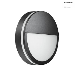 Applique da esterno EYE semicircolare, resistente agli urti, radiazione laterale IP65, nero opaco 
