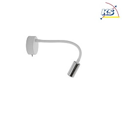 Lampe de lecture ARCUS cylindrique, avec interrupteur, avec bras flexible, version pour montage en surface IP20, chrome