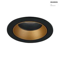 ceiling recessed luminaire ALTERO-R round, direct IP44, gold, black dimmable