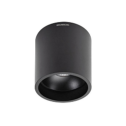 Downlight TUBIC rotondo, versione a montaggio superficiale, diretto / indiretto IP20, nero opaco 